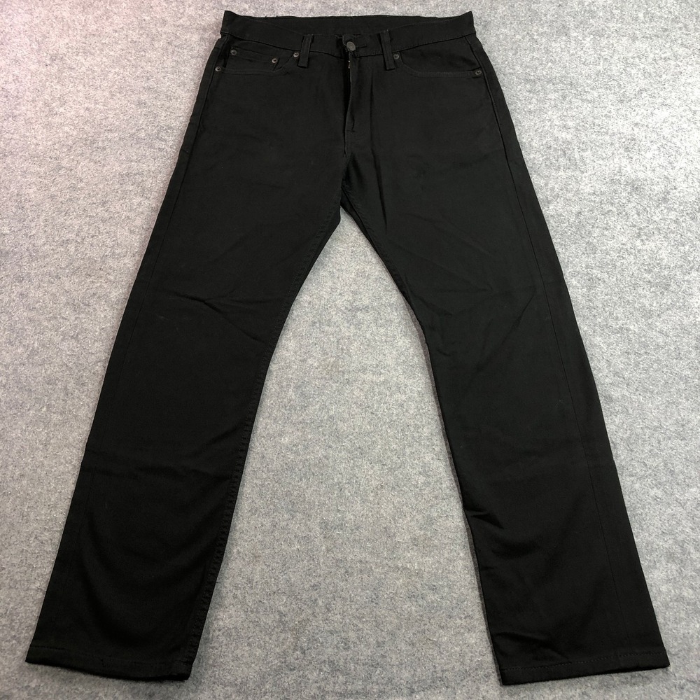 Levi's Mens 513 Slim Straight Pants 32x30 Black Stretch Denim Jeans 08513-0124